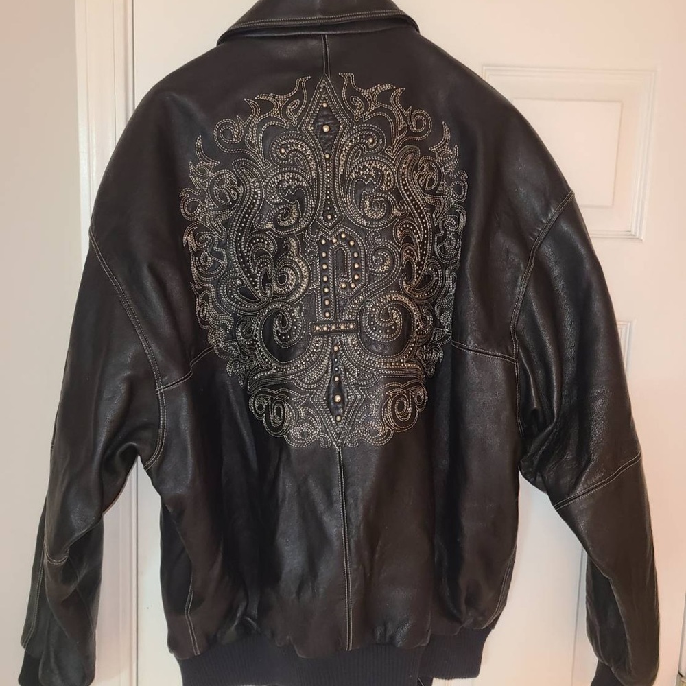 ❌sold❌Black leather jacket